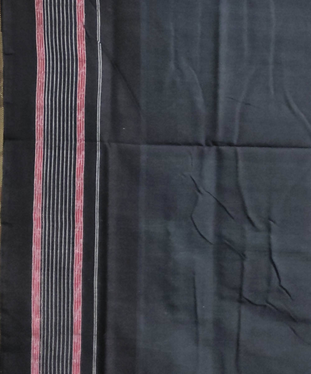 Green with black cotton handwoven sambalpuri saree