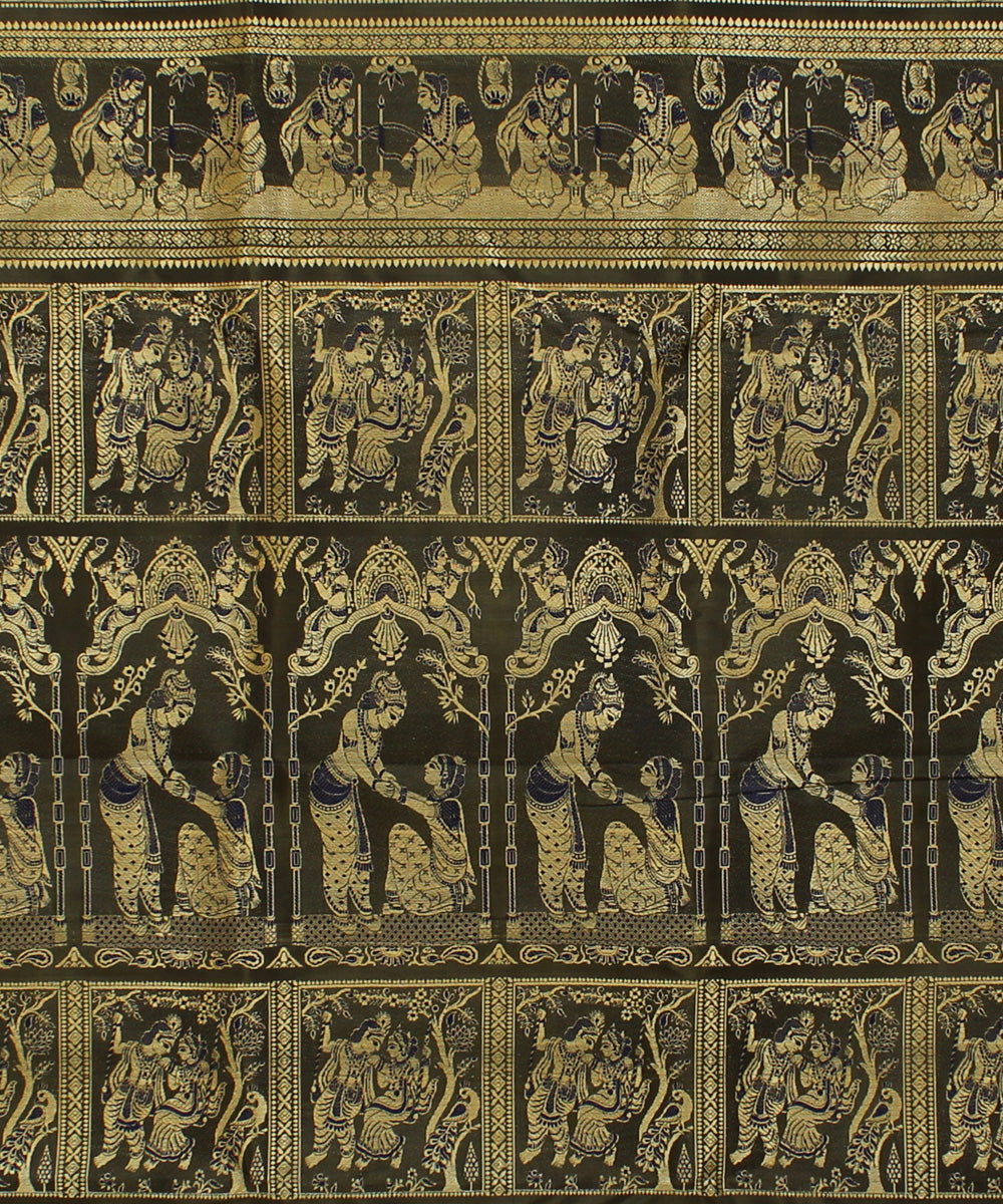 Malachitre green handwoven silk baluchari saree