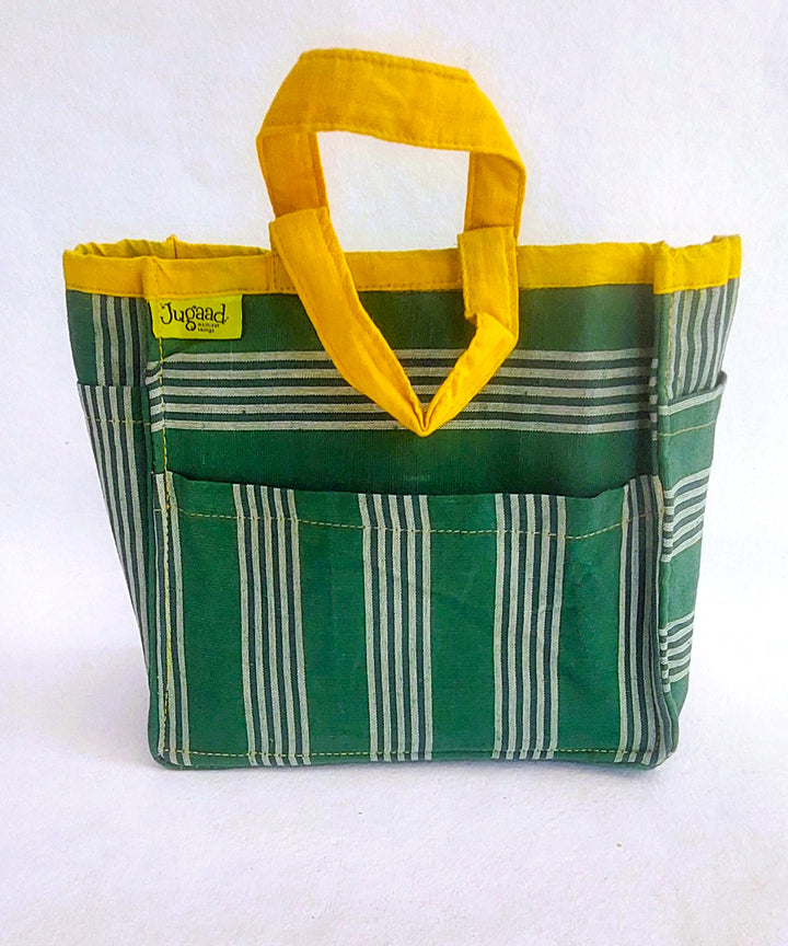 Green yellow handcrafted cotton bag