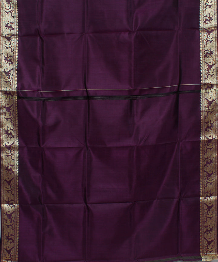 Violet handwoven silk baluchari saree