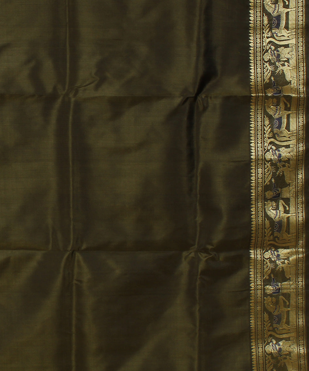 Malachitre green handwoven silk baluchari saree