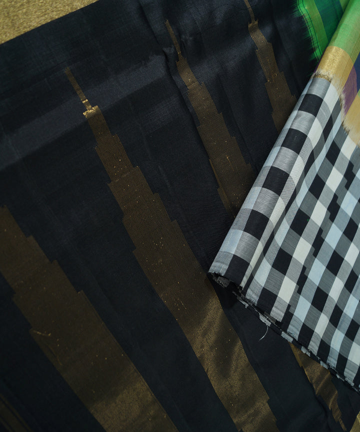 Stripes and Checks Handloom Soft Silk Saree
