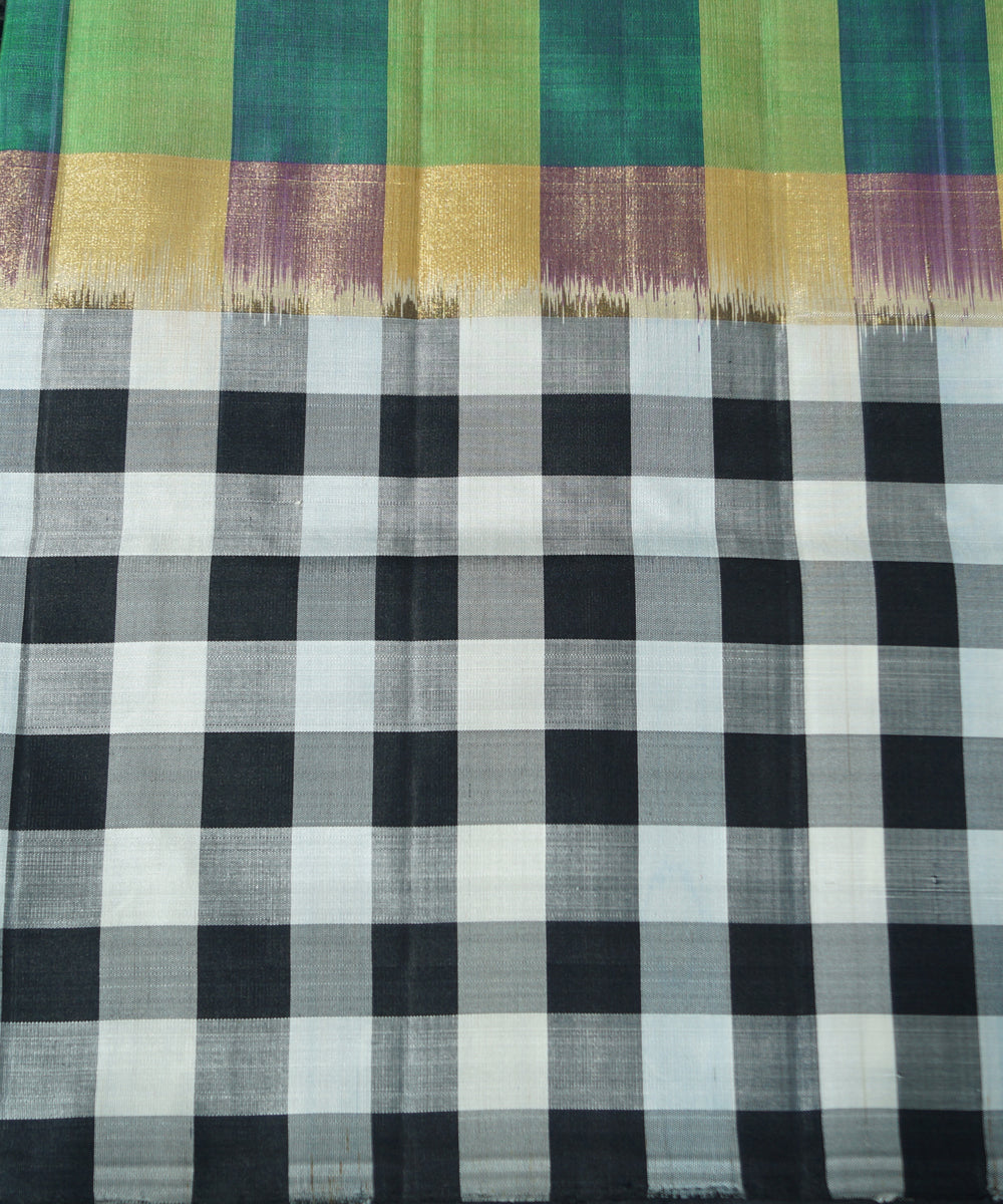 Stripes and Checks Handloom Soft Silk Saree
