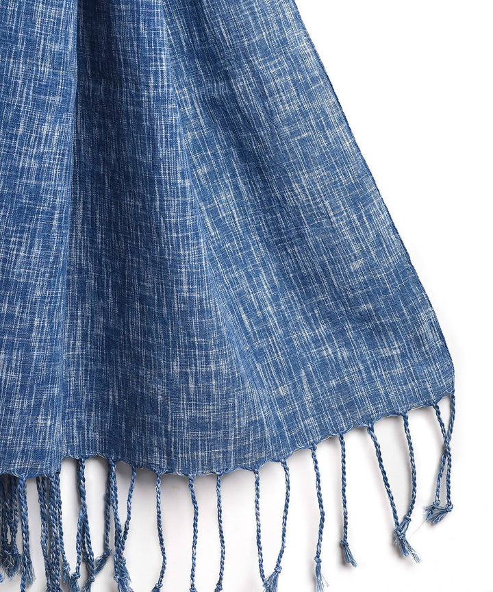 Handwoven indigo striped vegetable dyed cotton stole