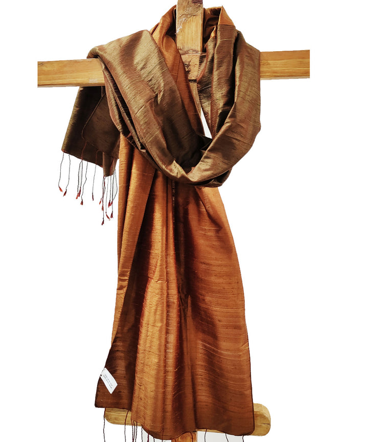 Brown silk handloom assam stole