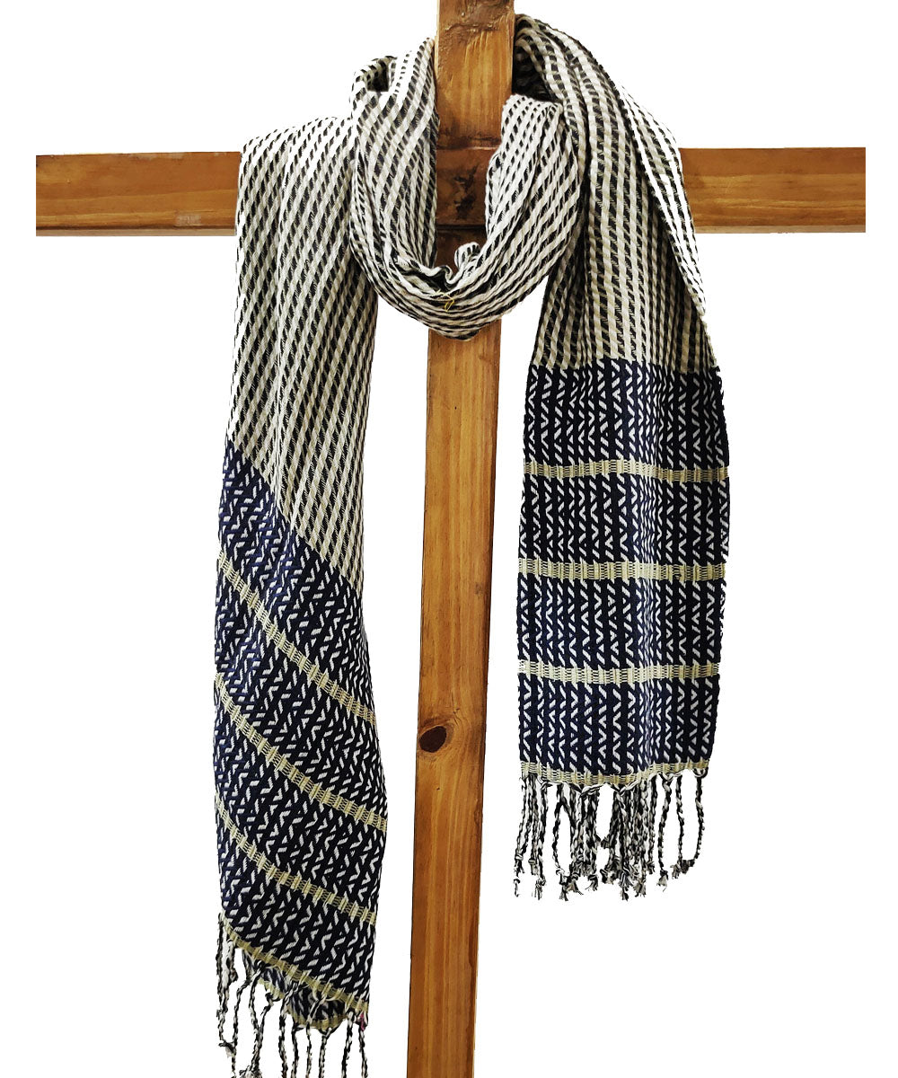 White blue eri silk handloom assam stole