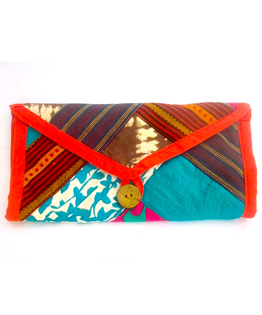 Red handcrafted cotton wallet
