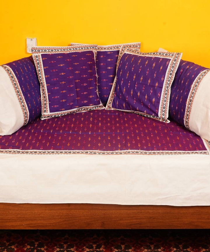 Purple Handloom Pochampally Diwan Set