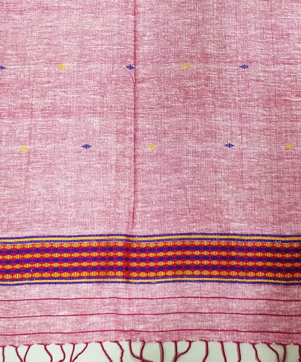 Mauve red handloom cotton assam stole