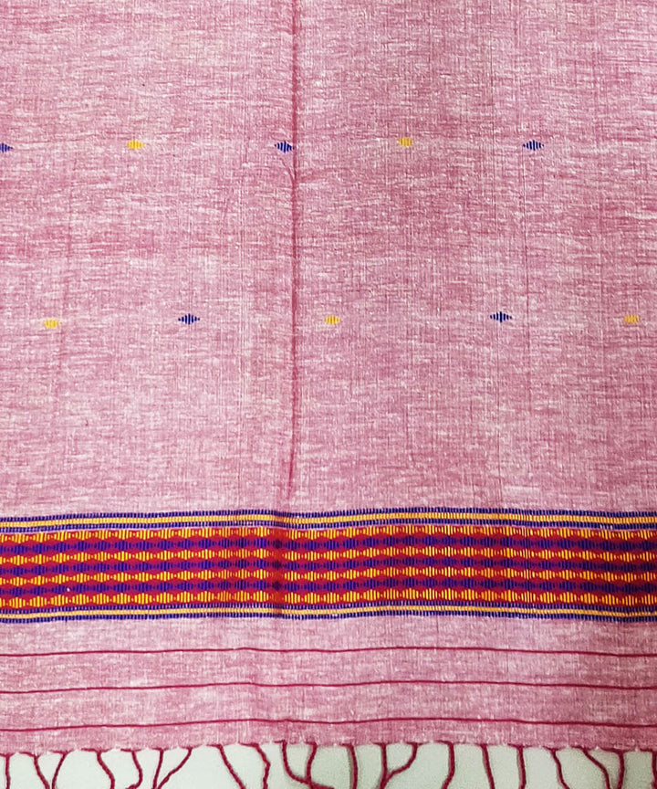 Mauve red handloom cotton assam stole