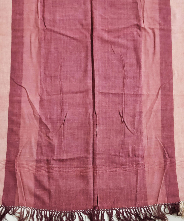 Peach rosewood handloom cotton assam stole