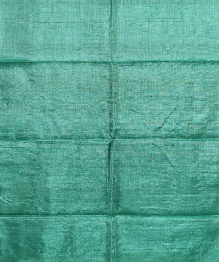 Cyan green handwoven kosa tussar silk saree