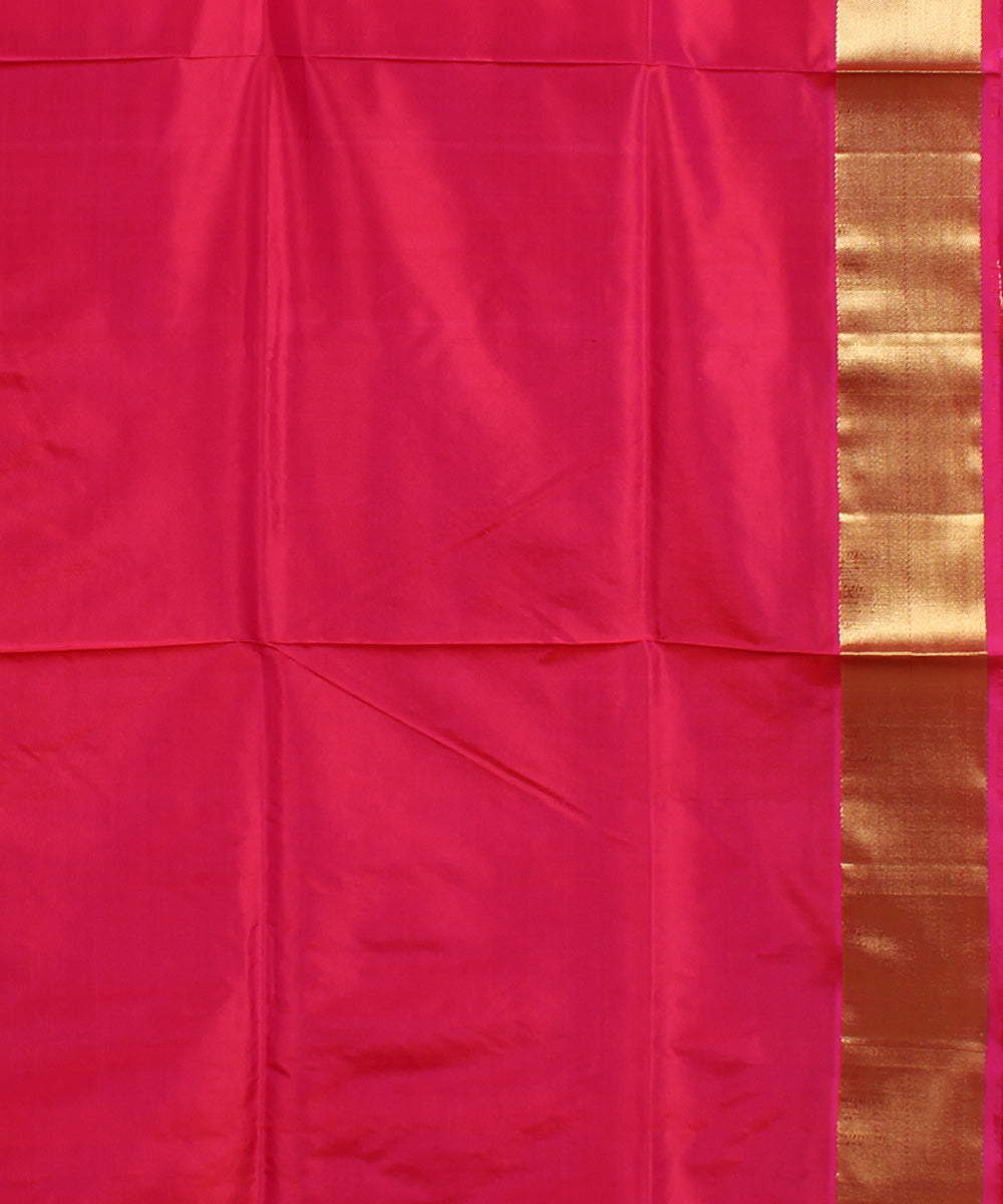 Orange pink handwoven karnataka silk saree