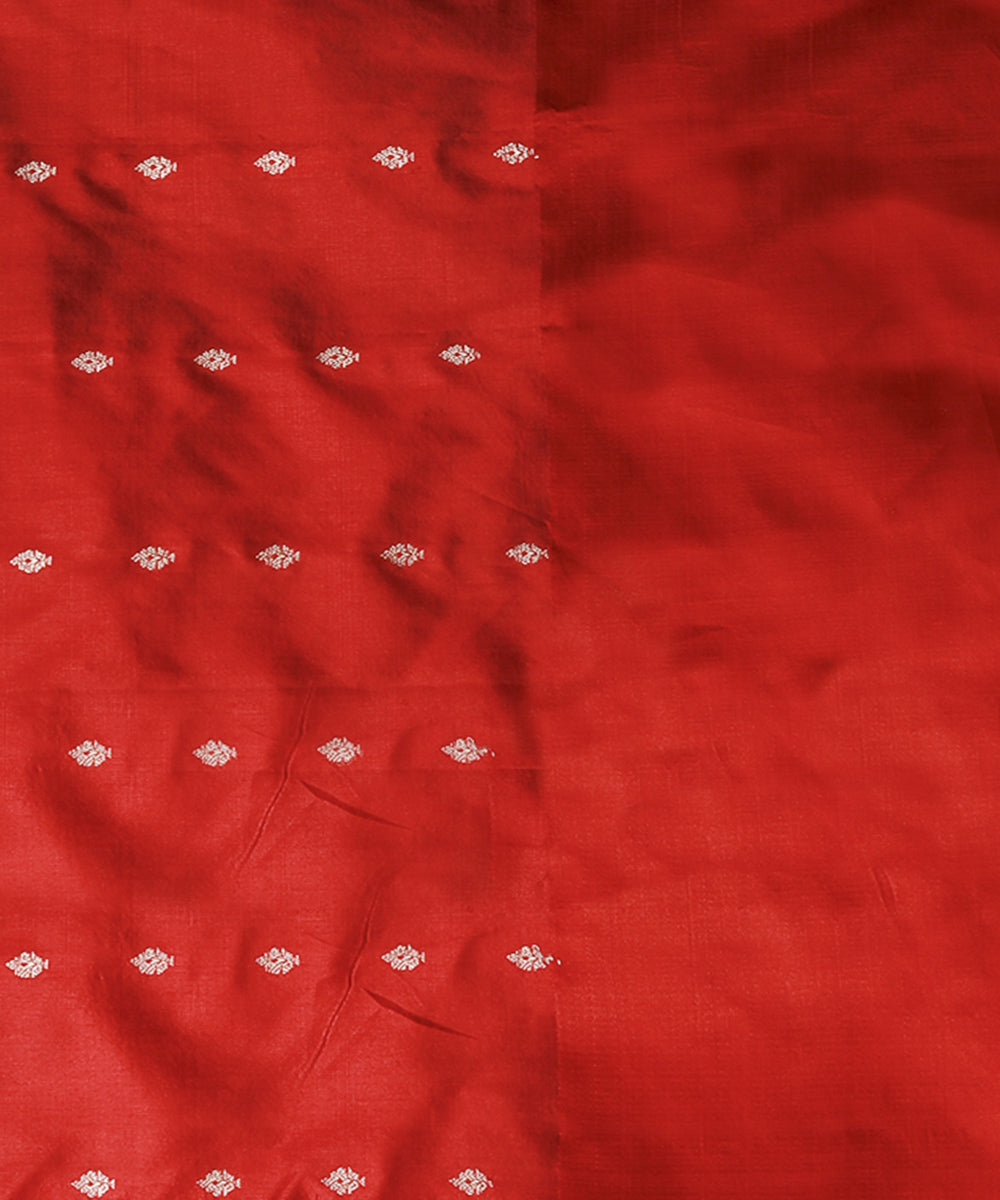 Violet and red silk handloom banarasi saree