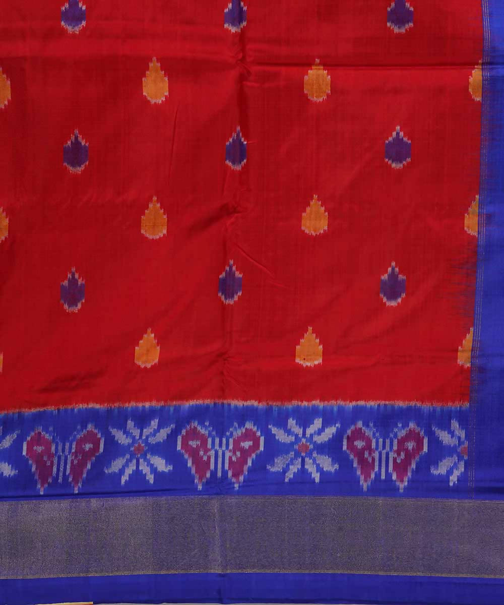 Red handloom silk ikat pochampally saree