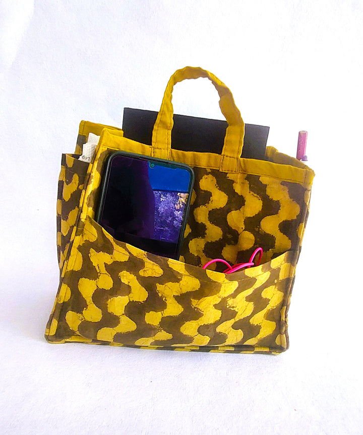 Mustard yellow handcrafted cotton bag