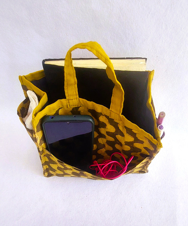 Mustard yellow handcrafted cotton bag