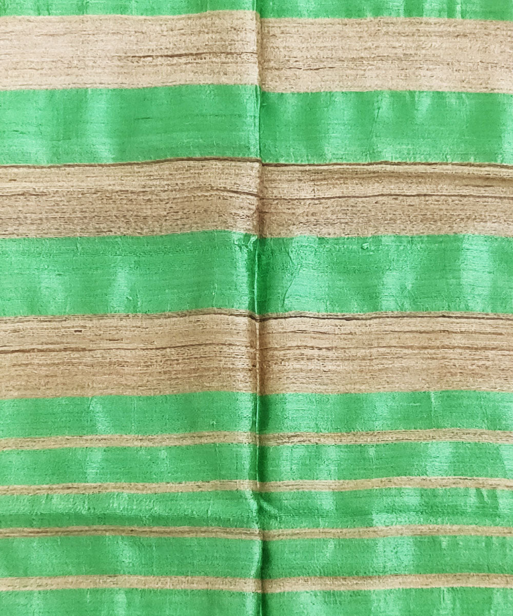 Light green beige ghiccha silk handloom assam stole
