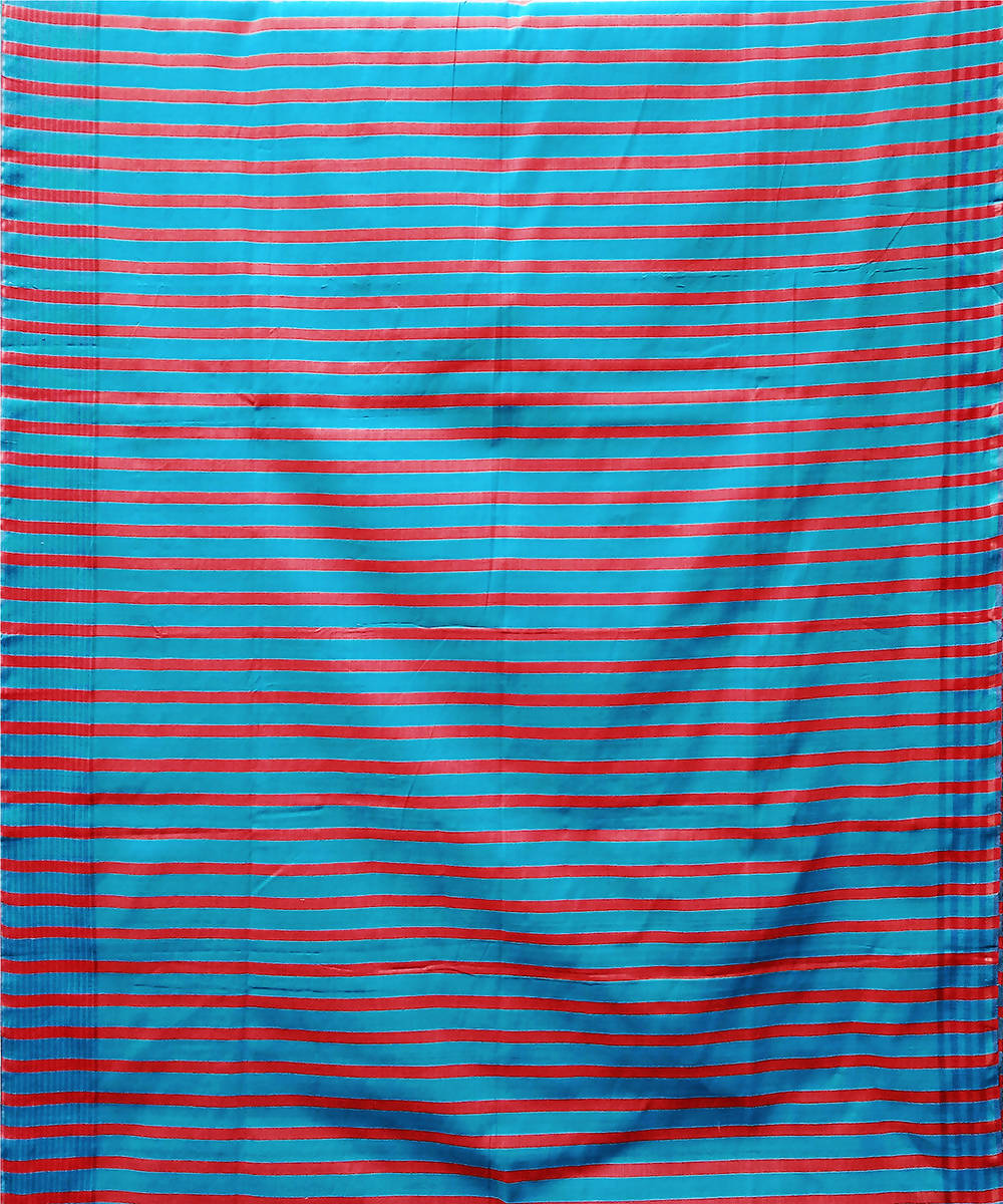 Blue handwoven extra weft cotton silk Saree