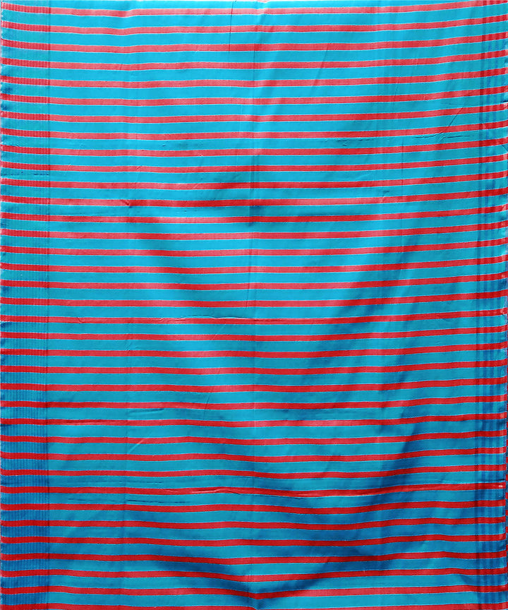 Blue handwoven extra weft cotton silk Saree