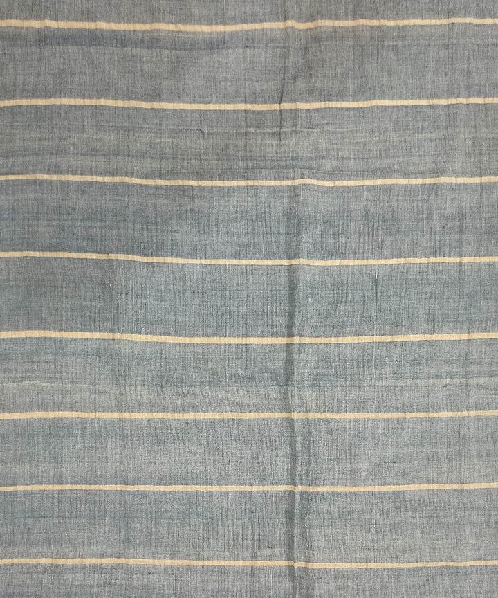 Sky blue white cotton and eri silk handloom assam stole