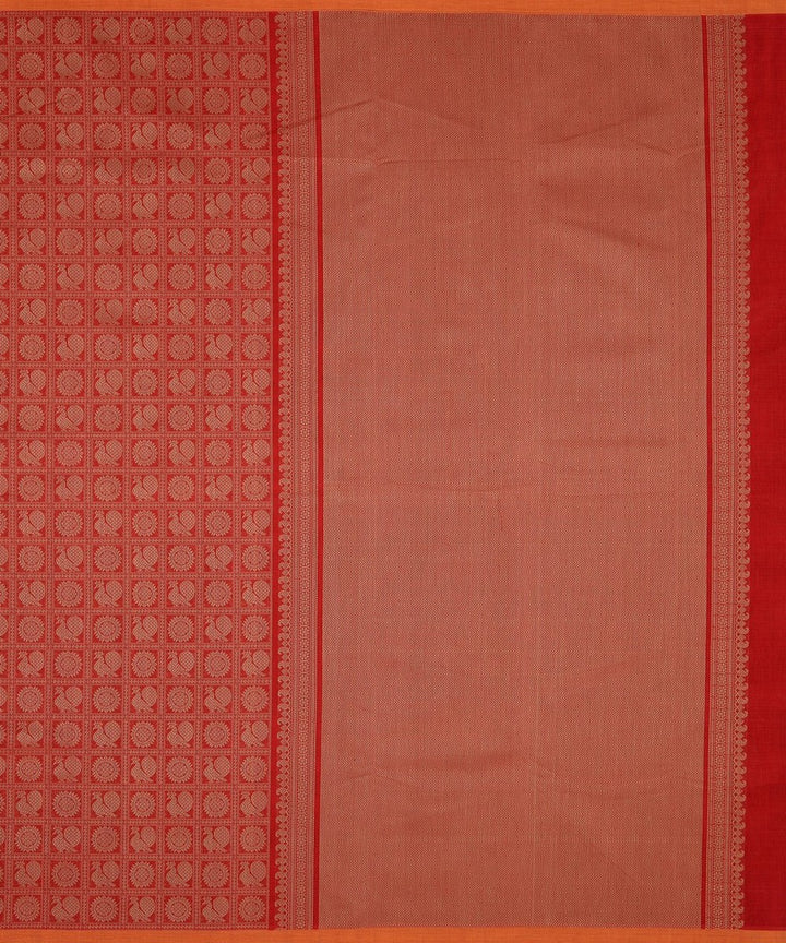 Maroon mayil chakra 1000 butta handwoven kanchi cotton saree