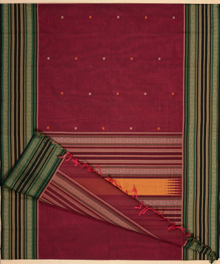 Purple butta handwoven kanchi cotton saree