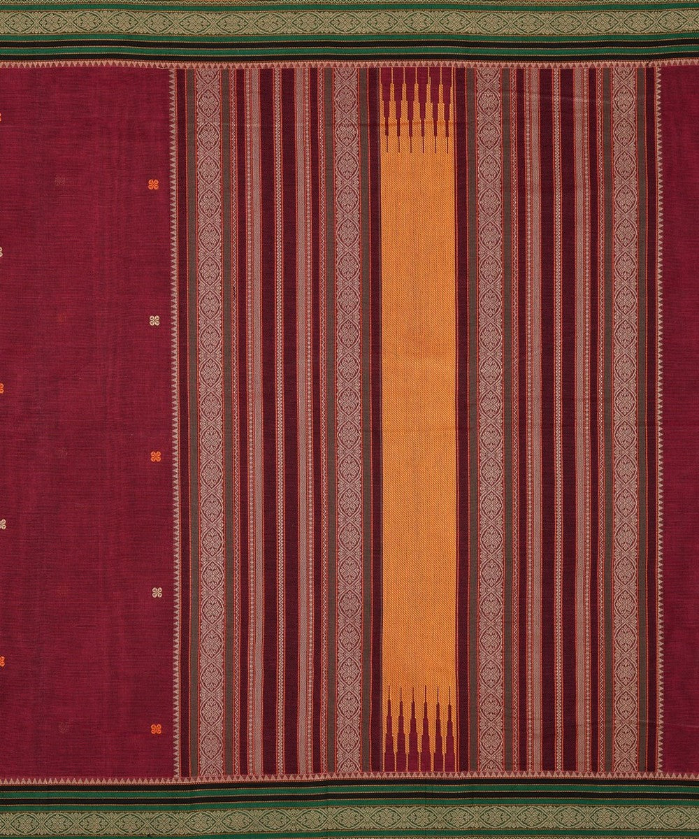 Purple butta handwoven kanchi cotton saree