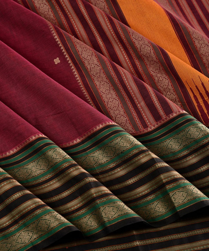 Purple butta handwoven kanchi cotton saree