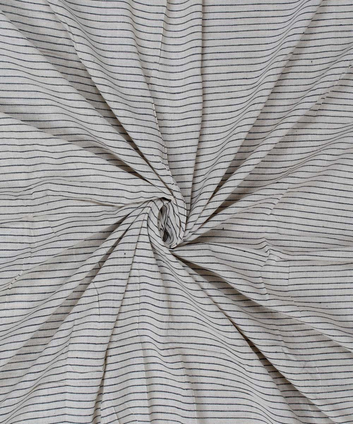 Off white black stripes handwoven cotton kotpad fabric