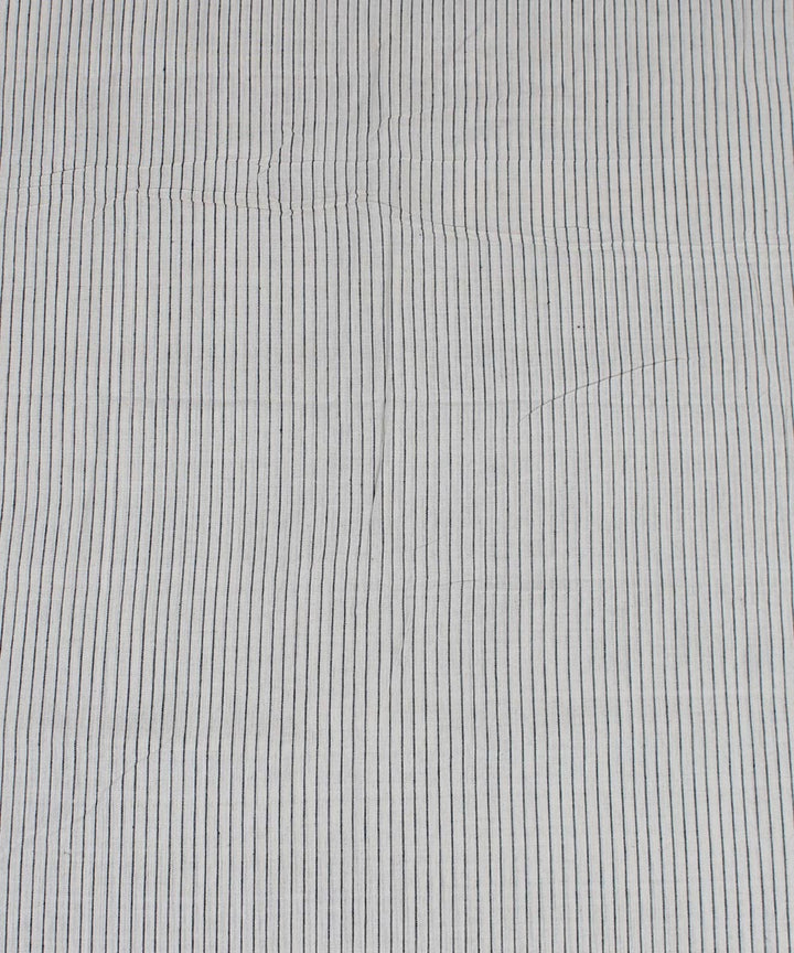 Off white black stripes handwoven cotton kotpad fabric