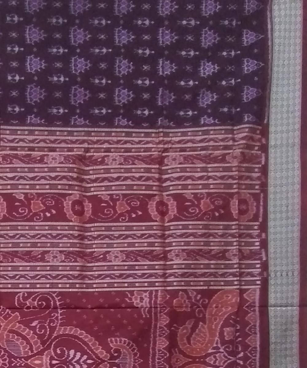 Deep purple handwoven silk sambalpuri saree