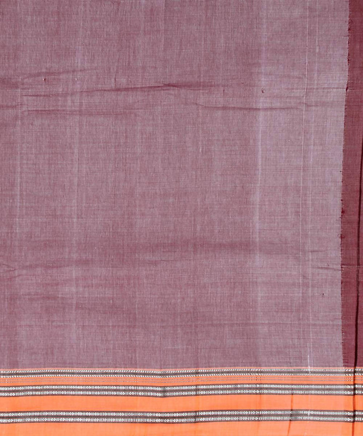 light brown ilkal handwoven gomi dadi orange border saree