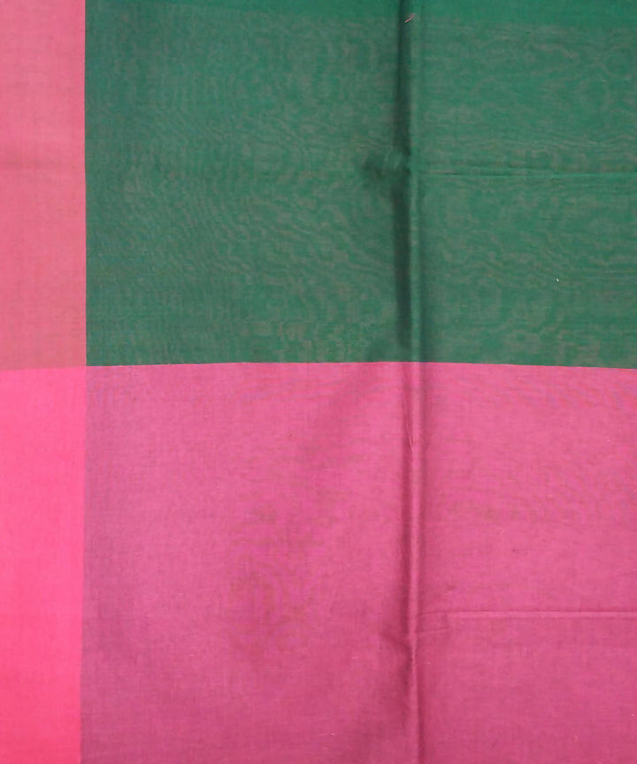 Green Pink Handspun Handwoven Cotton Saree