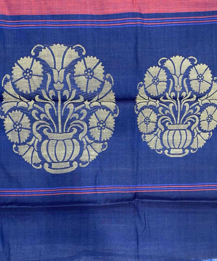 Multicolour handwoven striped tussar silk saree