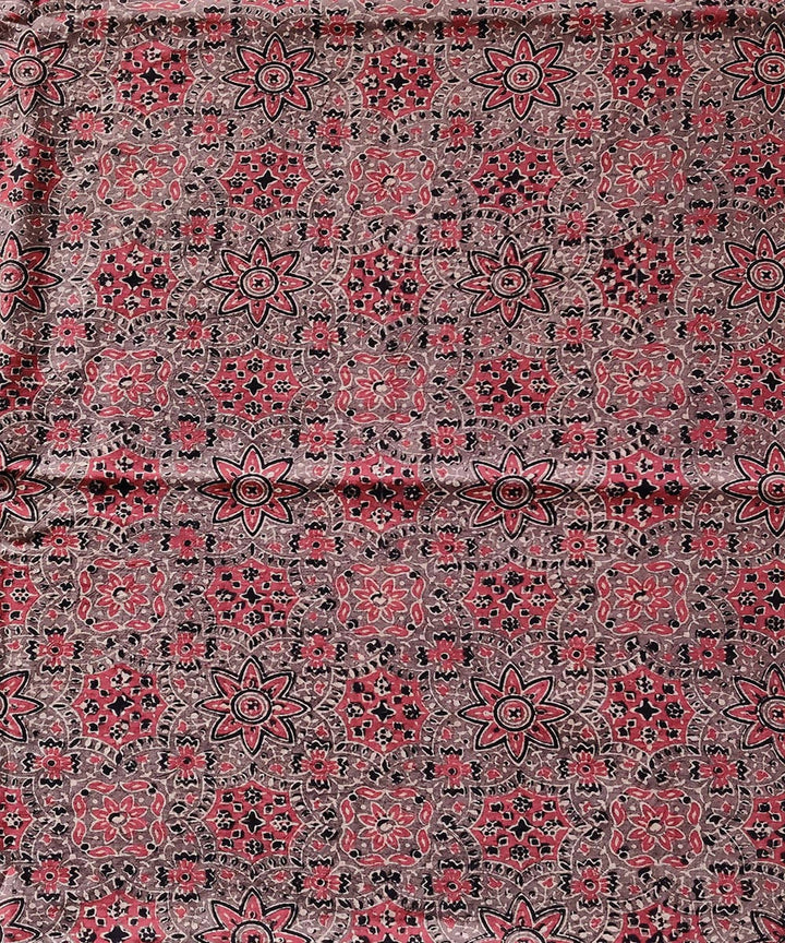 2.5m Black red natural dye handspun handwoven ajrakh kurta material