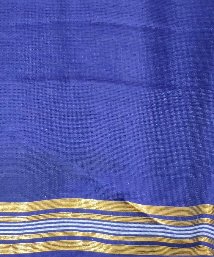 Yellow blue cotton handloom assam mekhela chador