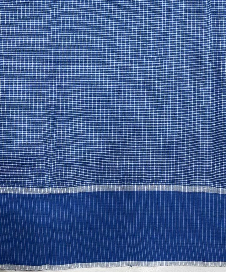 Blue handwoven fine cotton saree