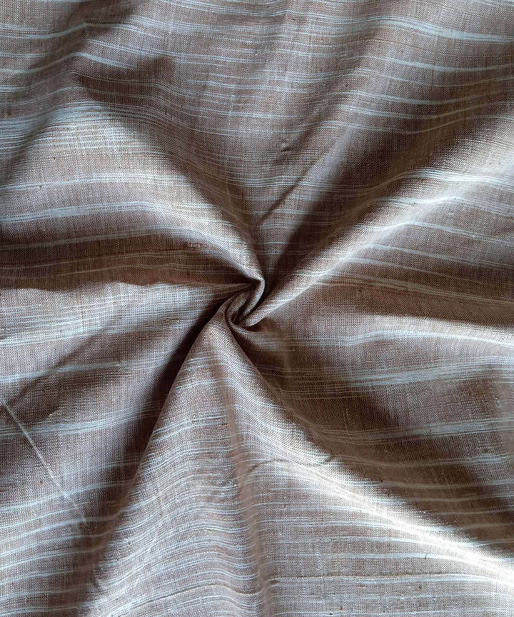 chocolate brown white handspun handwoven cotton kurta fabric (2.5m per qty)