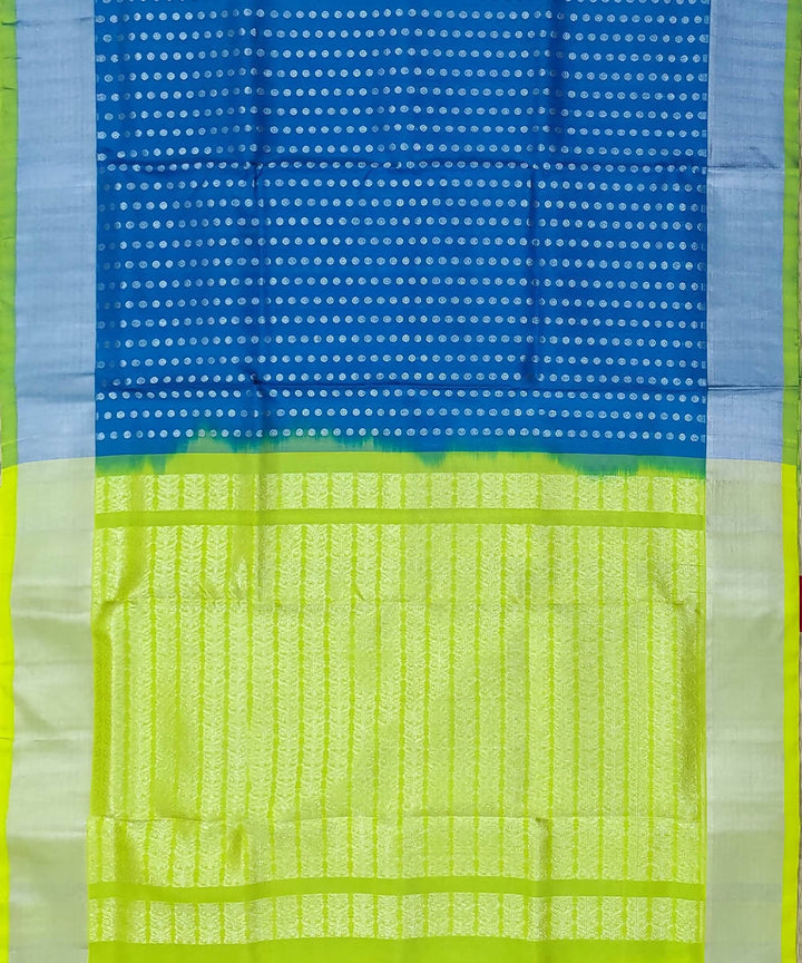 Blue Yellow Butta Work Handwoven Silk Venkatagiri Saree