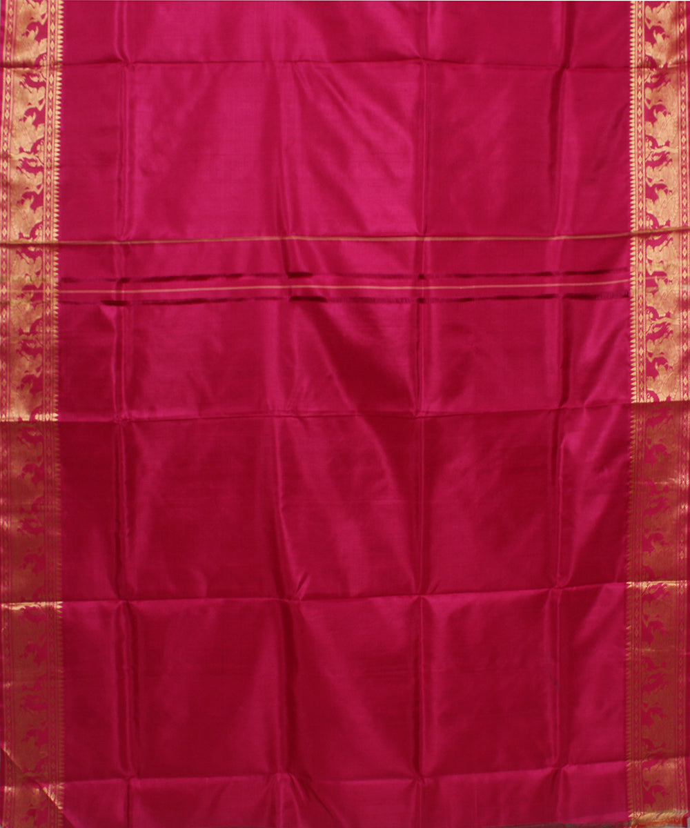 Pink handwoven silk baluchari saree