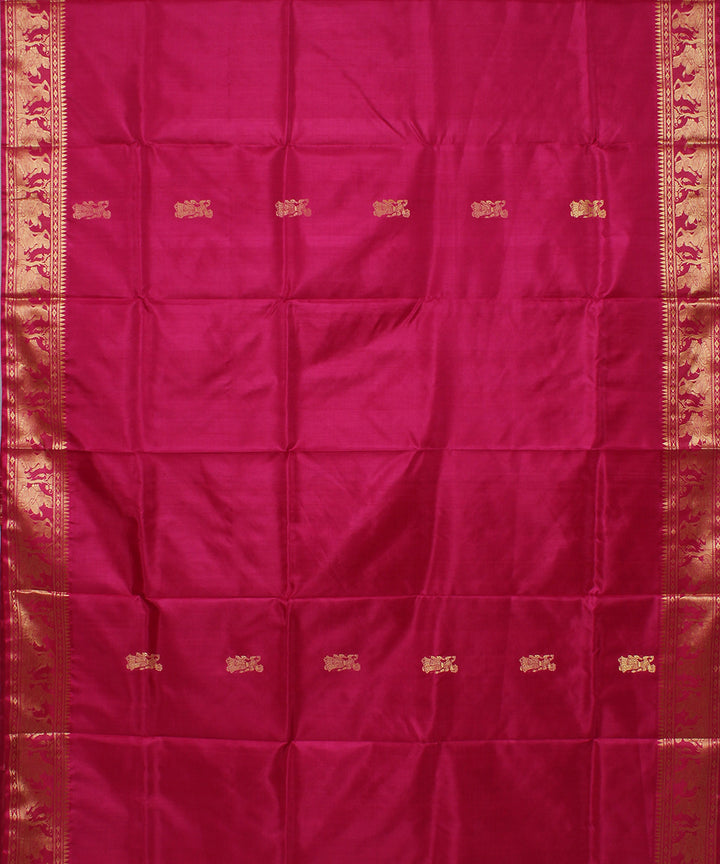 Pink handwoven silk baluchari saree