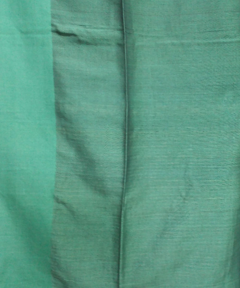 Black Green Handspun Handwoven Cotton Saree