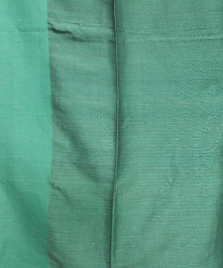 Black Green Handspun Handwoven Cotton Saree