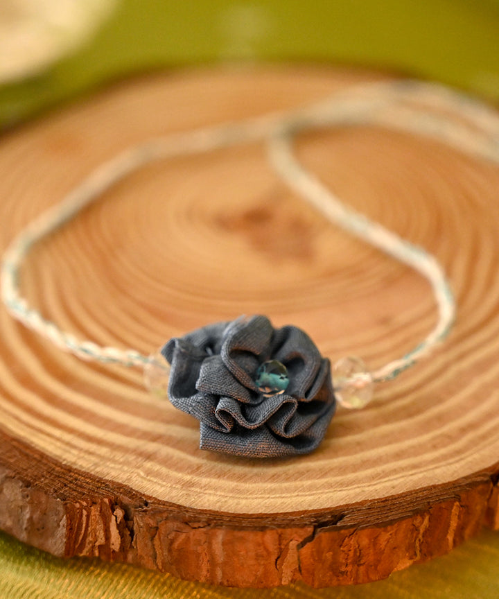 Grey handcrafted silk rakhi