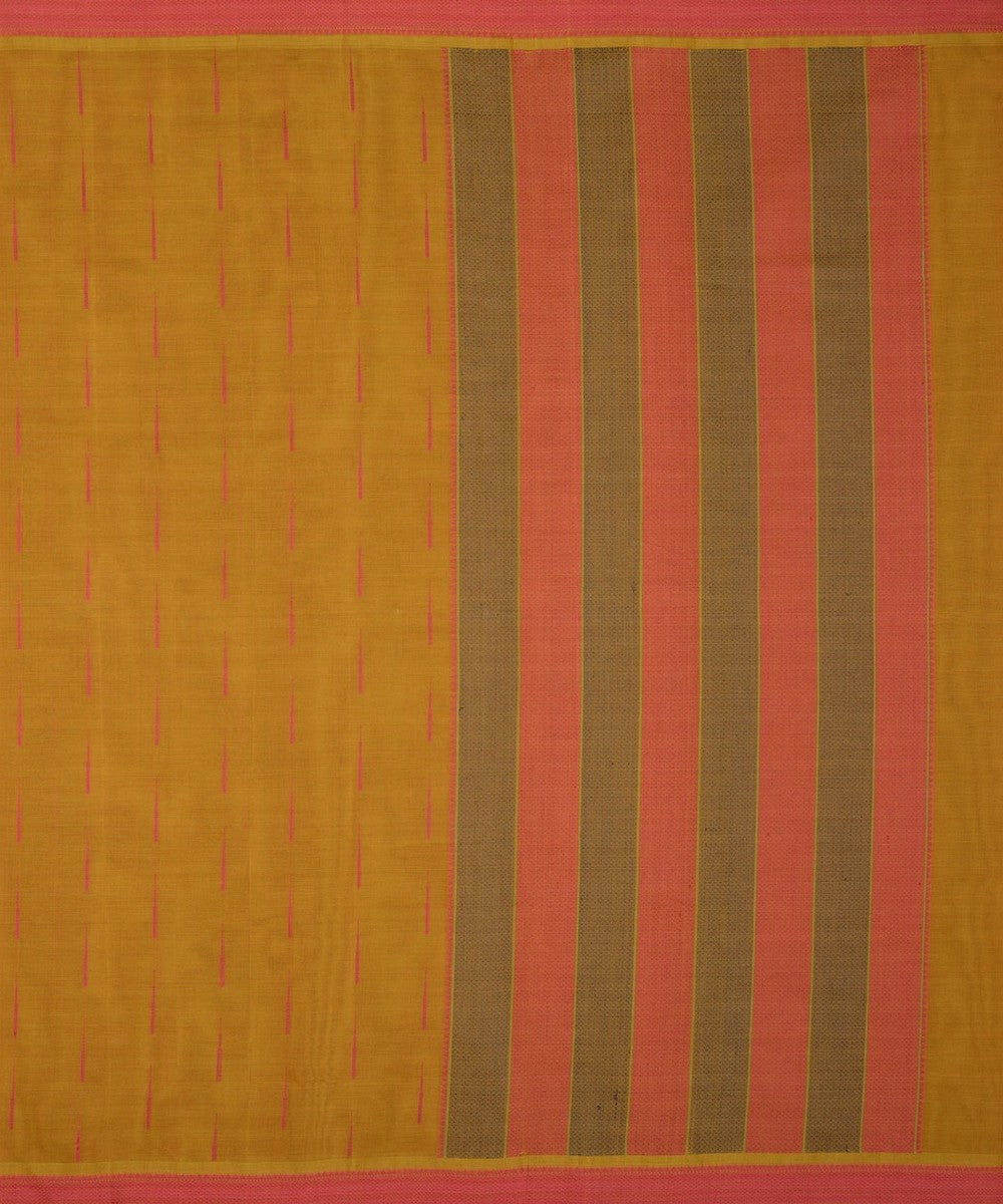 Olive green malli moggu butta handwoven kanchi cotton saree