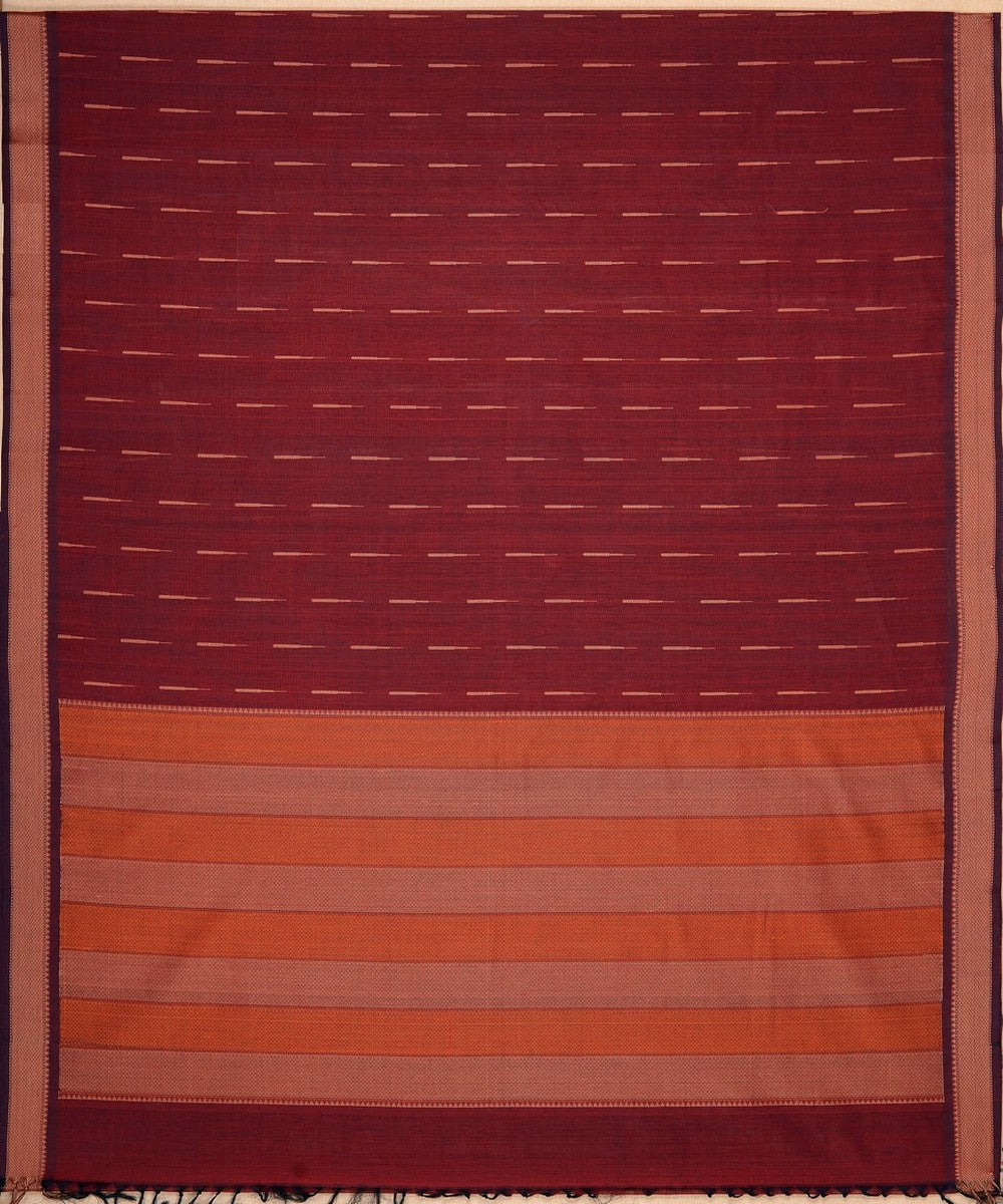 Maroon malli moggu butta handwoven kanchi cotton saree