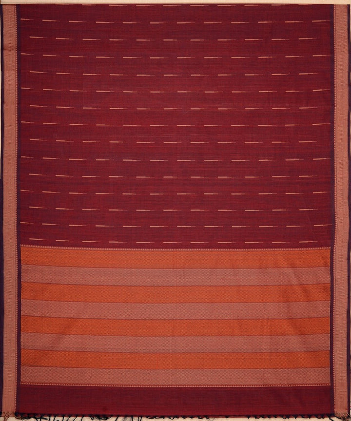 Maroon malli moggu butta handwoven kanchi cotton saree