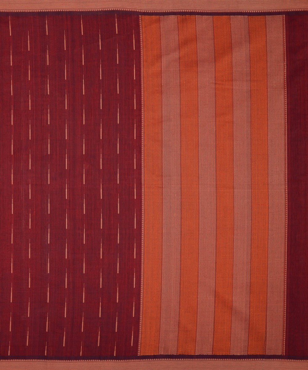 Maroon malli moggu butta handwoven kanchi cotton saree