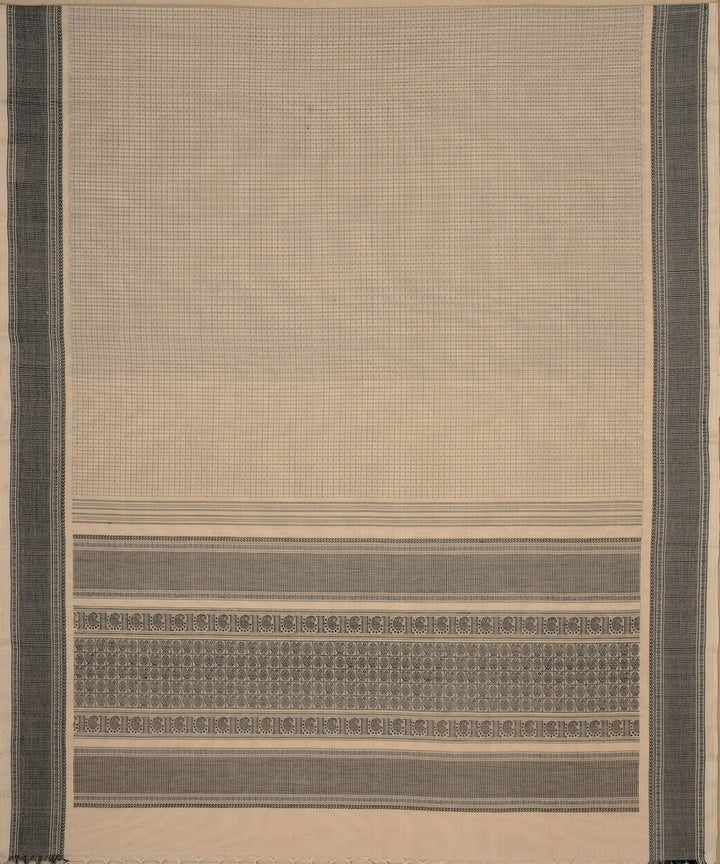 White black butta handwoven kanchi cotton saree